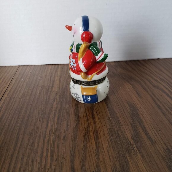 Vintage Snowman Ceramic Mini Candy Container - Minor Repair Needed - Picture 2 of 7